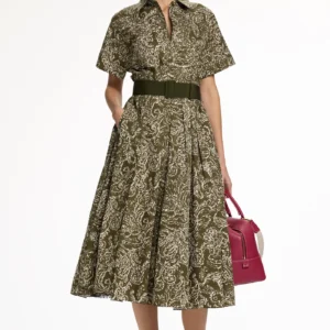 Paisley Print Poplin Dress