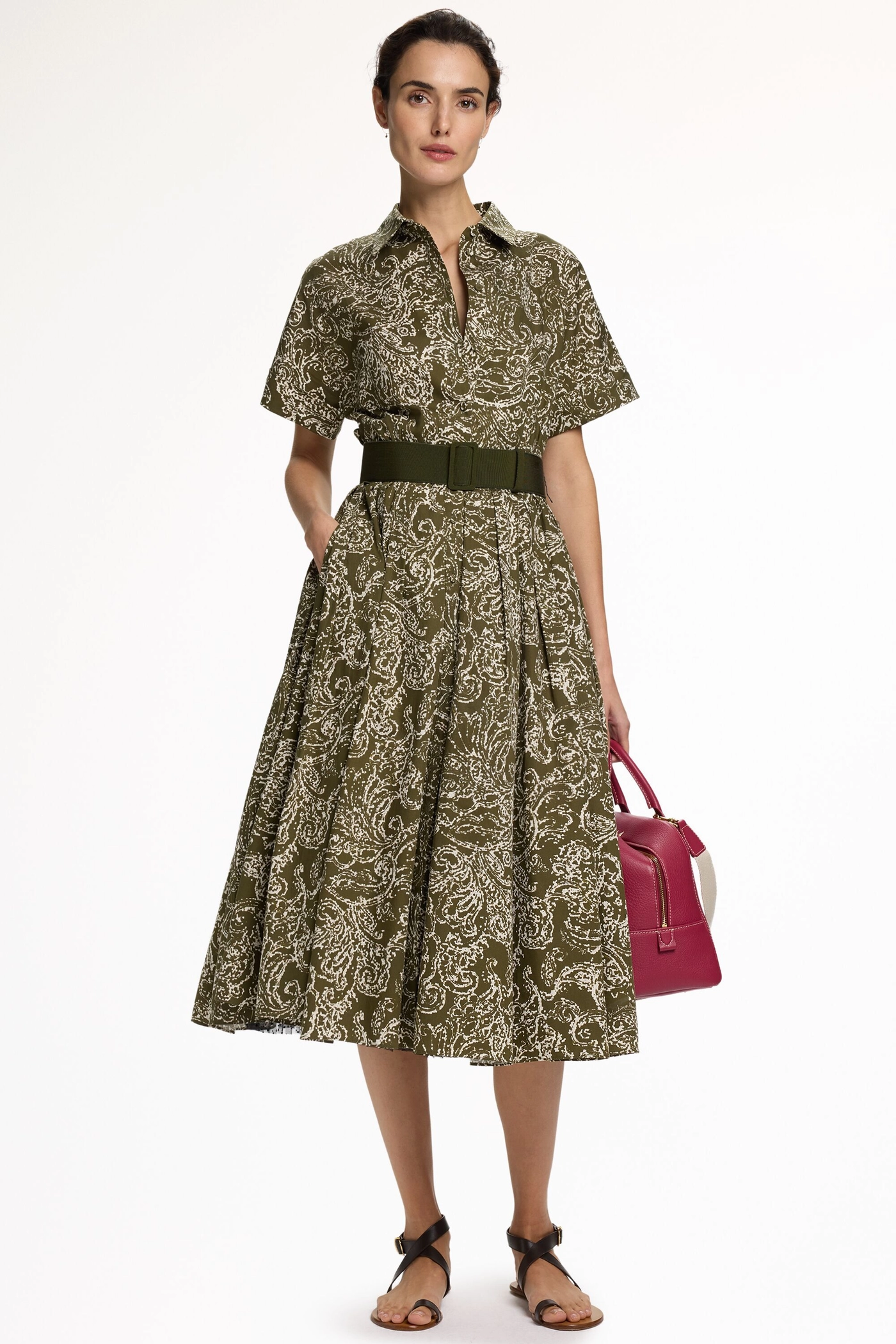 Paisley Print Poplin Dress